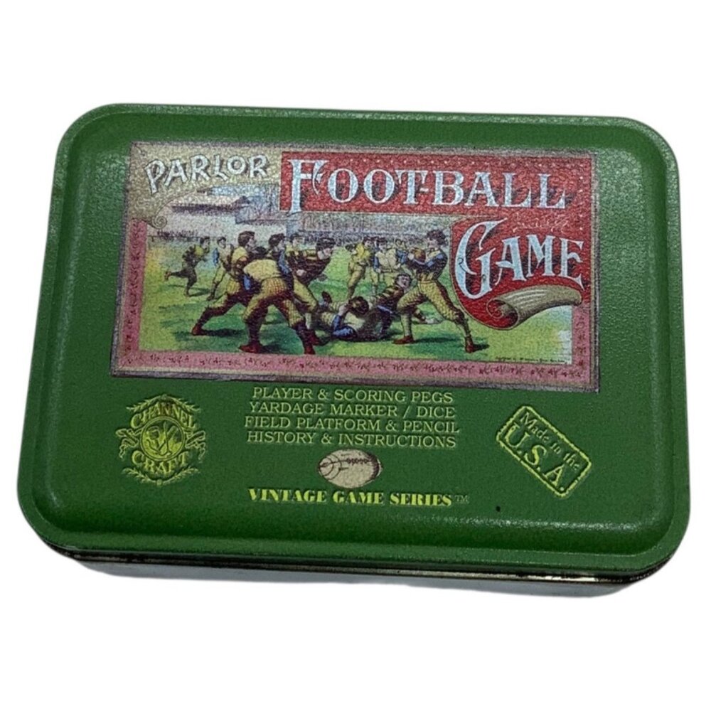Vintage Parlor Football Game Tin Collectible Strategy Game Replica Sport History
